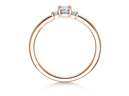 Anillo de compromiso  en 9K oro rosa con diamantes 0,31ct
