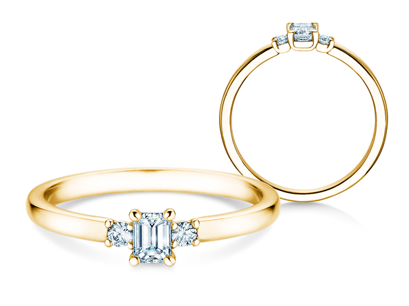 Anillo de compromiso  en 9K oro amarillo con diamantes 0,31ct G/VS