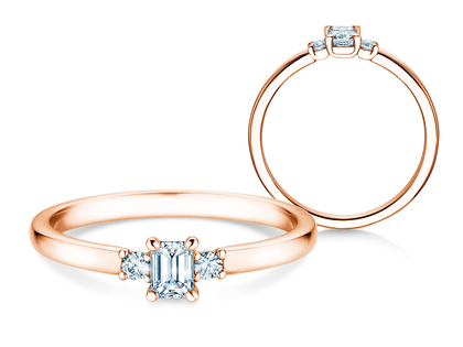 Anillo de compromiso  en 9K oro rosa con diamantes 0,31ct