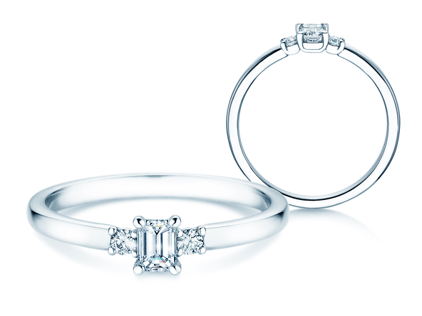 Anillo de compromiso  en 9K oro blanco con diamantes 0,31ct G/VS