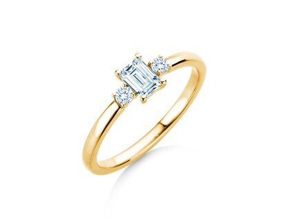Anillo de compromiso  en 9K oro amarillo con diamantes 0,40ct G/VS