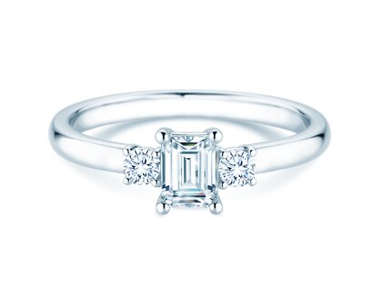 Anillo de compromiso  en 9K oro blanco con diamantes 0,40ct G/VS