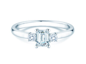 Anillo de compromiso  en 9K oro blanco con diamantes 0,40ct G/VS