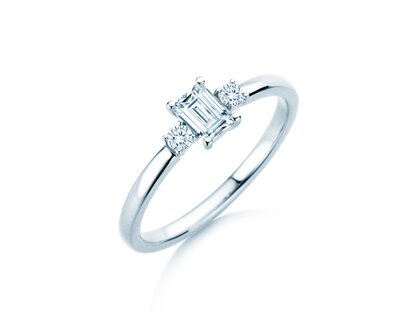 Anillo de compromiso  en 9K oro blanco con diamantes 0,40ct G/VS