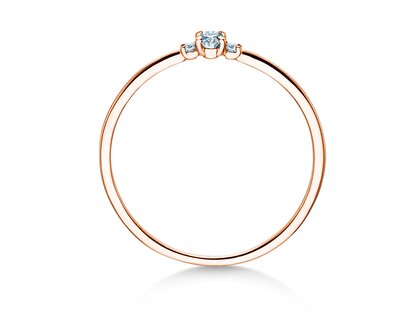 Anillo de compromiso Vivid Petite Oval Cut en 14K oro rosa con diamantes 0,10ct G/SI