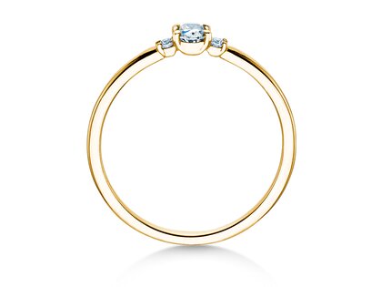 Anillo de compromiso Vivid Petite Oval Cut en oro amarillo