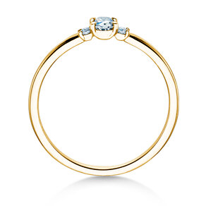 Anillo de compromiso Vivid Petite Oval Cut en oro amarillo