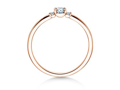 Anillo de compromiso Vivid Petite Oval Cut en 18K oro rosa con diamantes 0,20ct G/SI