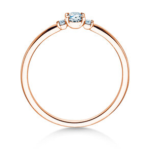Anillo de compromiso Vivid Petite Oval Cut en 18K oro rosa con diamantes 0,20ct G/SI