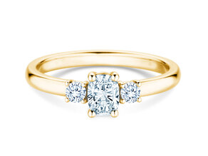 Vivid Petite Oval Cut en 14K oro amarillo con diamantes 0,50ct G/SI