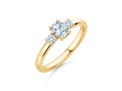 Vivid Petite Oval Cut en 14K oro amarillo con diamantes 0,50ct G/SI