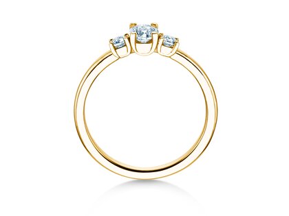 Vivid Petite Oval Cut en 14K oro amarillo con diamantes 0,50ct G/SI