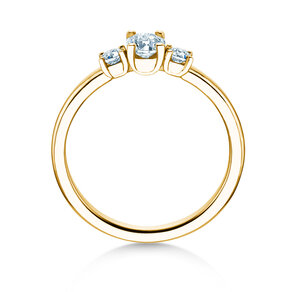 Vivid Petite Oval Cut en 14K oro amarillo con diamantes 0,50ct G/SI