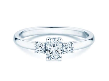 Vivid Petite Oval Cut en 14K oro blanco con diamantes 0,50ct G/SI