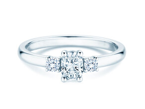 Vivid Petite Oval Cut en 14K oro blanco con diamantes 0,50ct G/SI
