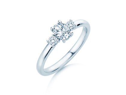 Vivid Petite Oval Cut en 14K oro blanco con diamantes 0,50ct G/SI