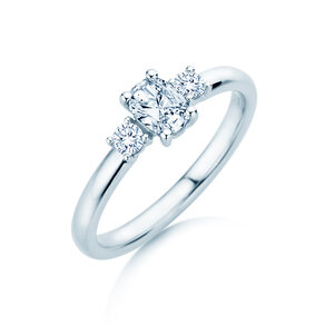 Vivid Petite Oval Cut en 14K oro blanco con diamantes 0,50ct G/SI