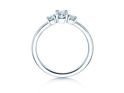 Vivid Petite Oval Cut en 14K oro blanco con diamantes 0,50ct G/SI