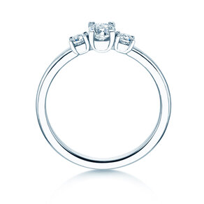Vivid Petite Oval Cut en 14K oro blanco con diamantes 0,50ct G/SI