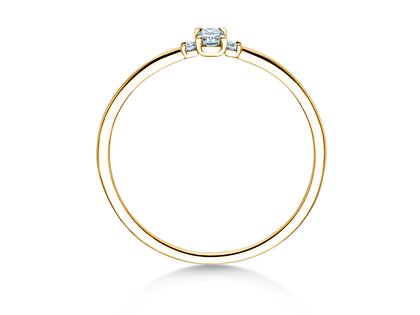 Anillo de compromiso Vivid Petite Radiant Cut en 14K oro amarillo con diamantes 0,20ct G/SI