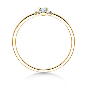 Anillo de compromiso Vivid Petite Radiant Cut en 14K oro amarillo con diamantes 0,20ct G/SI