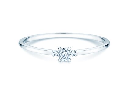Anillo de compromiso Vivid Petite Radiant Cut en platino 950/- con diamantes 0,10ct G/SI