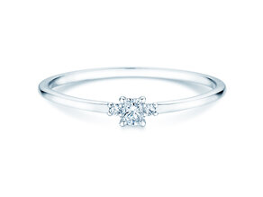 Anillo de compromiso Vivid Petite Radiant Cut en platino 950/- con diamantes 0,10ct G/SI