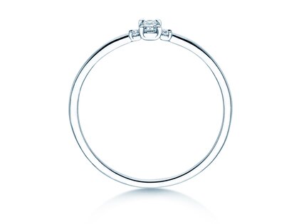 Anillo de compromiso Vivid Petite Radiant Cut en platino 950/- con diamantes 0,10ct G/SI