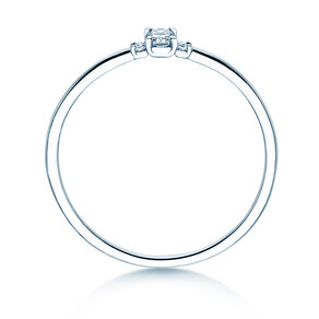 Anillo de compromiso Vivid Petite Radiant Cut en platino 950/- con diamantes 0,10ct G/SI