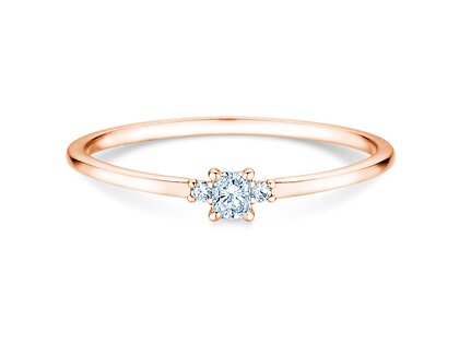 Anillo de compromiso Vivid Petite Radiant Cut en oro rosa