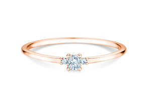 Anillo de compromiso Vivid Petite Radiant Cut en oro rosa