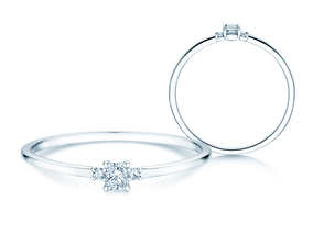Anillo de compromiso  en 9K oro blanco con diamantes 0,10ct G/SI