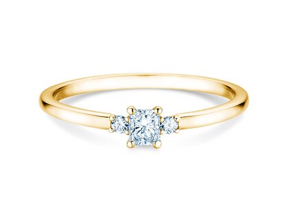 Anillo de compromiso  en 9K oro amarillo con diamantes 0,31ct G/SI