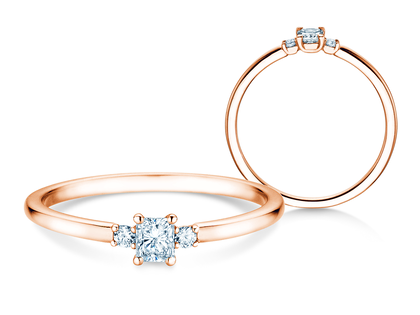 Anillo de compromiso  en 9K oro rosa con diamantes 0,31ct G/SI