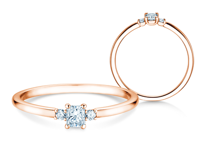 Anillo de compromiso Vivid Petite Radiant Cut en oro rosa