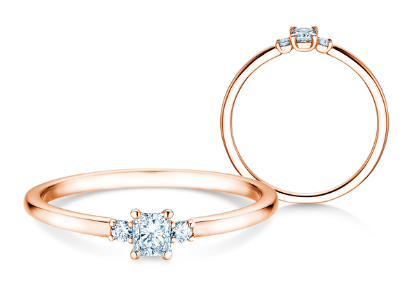 Anillo de compromiso  en 9K oro rosa con diamantes 0,31ct G/SI