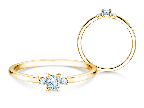 Anillo de compromiso  en 9K oro amarillo con diamantes 0,31ct G/SI