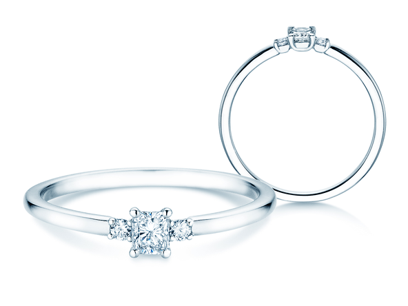Anillo de compromiso Vivid Petite Radiant Cut