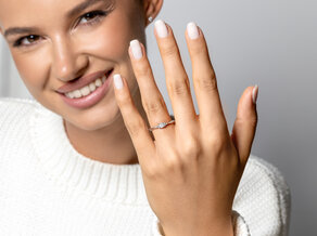 Anillo de compromiso  en 9K oro amarillo con diamantes 0,21ct G/SI