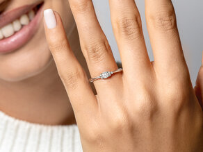 Anillo de compromiso  en 9K oro amarillo con diamantes 0,21ct G/SI