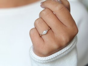 Anillo de compromiso Vivid Diamond en 14K oro blanco con diamantes 0,31ct G/SI