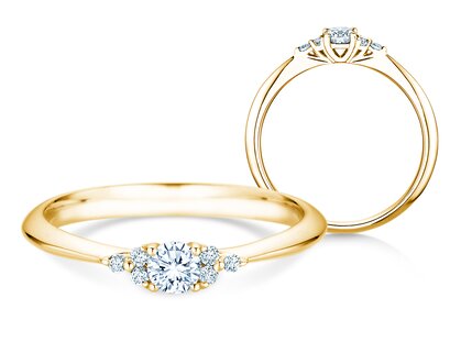 Anillo de compromiso  en 9K oro amarillo con diamantes 0,21ct G/SI