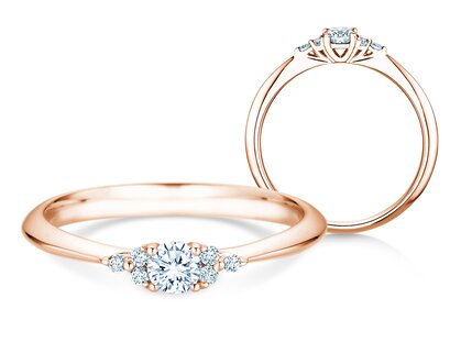 Anillo de compromiso  en 9K oro rosa con diamantes 0,21ct G/SI