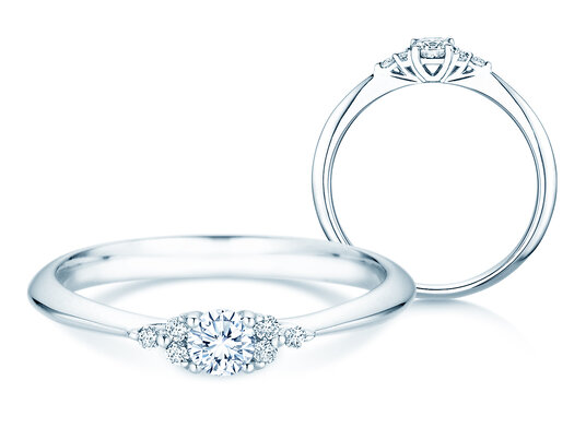 Anillo de compromiso Vivid Diamond en 14K oro blanco con diamantes 0,31ct G/SI