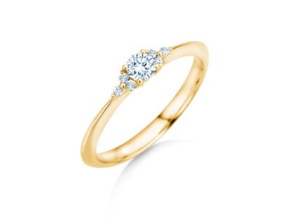 Anillo de compromiso  en 9K oro amarillo con diamantes 0,21ct G/SI