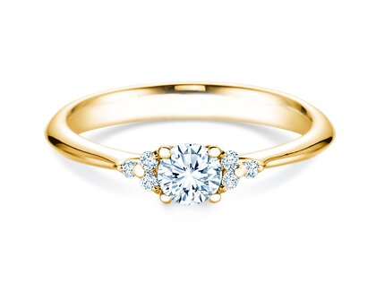 Anillo de compromiso Vivid Diamond en 18K oro amarillo con diamantes 0,43ct G/SI