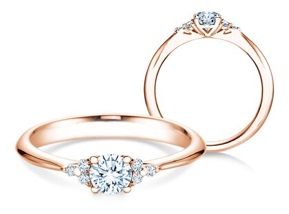 Anillo de compromiso Vivid Diamond en 18K oro rosa con diamantes 0,43ct G/SI