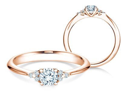 Anillo de compromiso Vivid Diamond en 18K oro rosa con diamantes 0,43ct G/SI