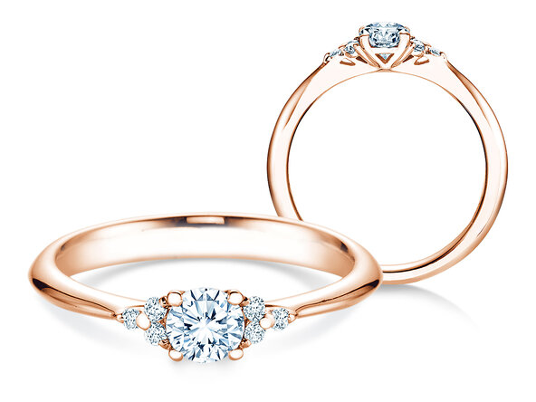 Anillo de compromiso Vivid Diamond en 18K oro rosa con diamantes 0,43ct G/SI