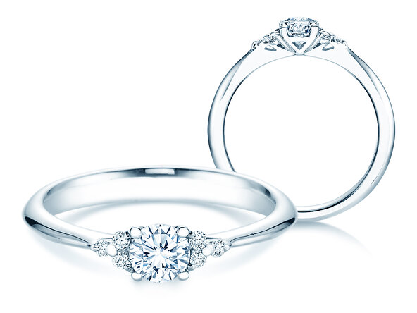 Anillo de compromiso Vivid Diamond en 18K oro blanco con diamantes 0,43ct G/SI